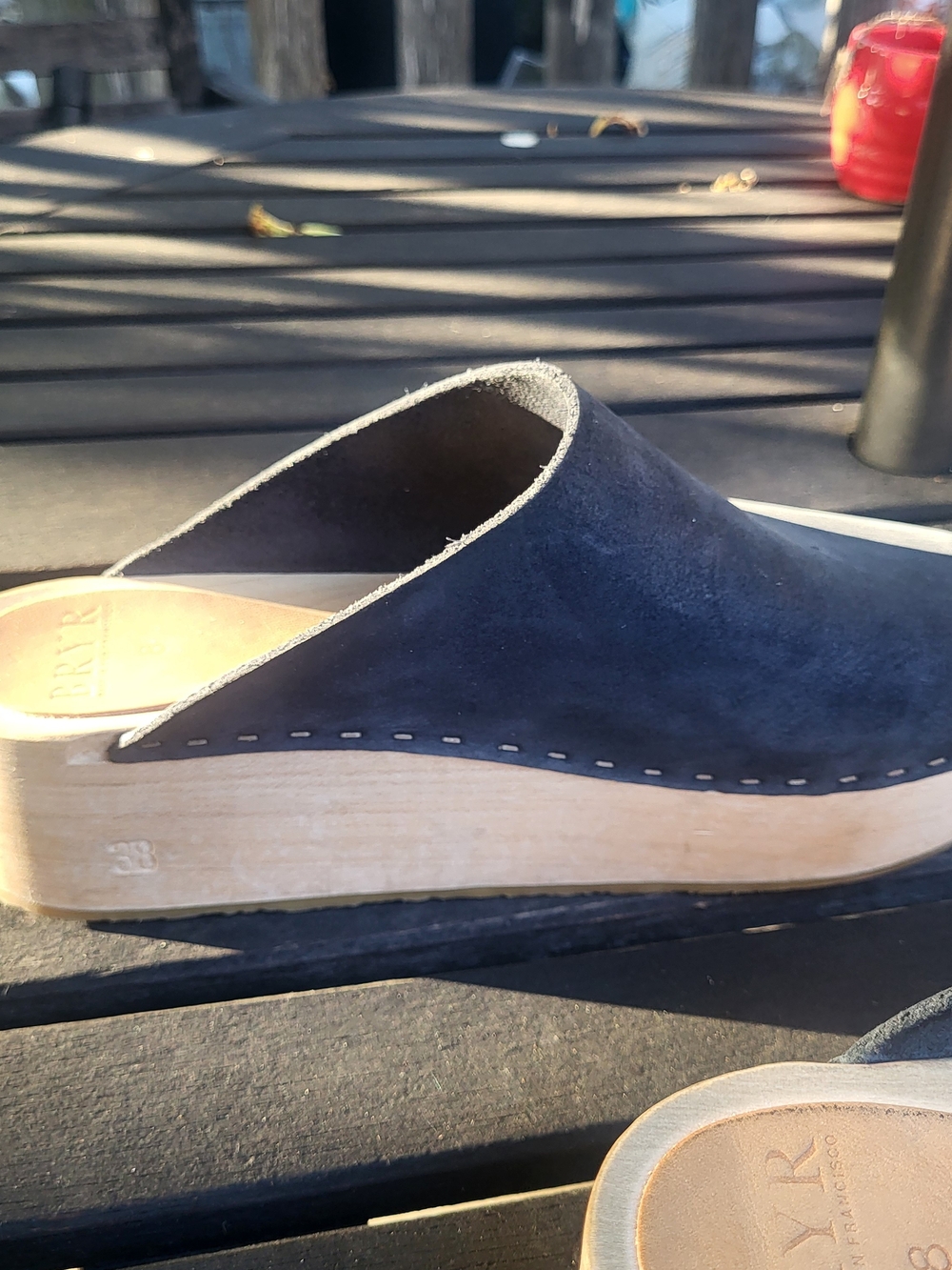 Bryr Womens The Bean Black Nubuck Clog, GUC, Size 38/8 - Picture 13 of 15